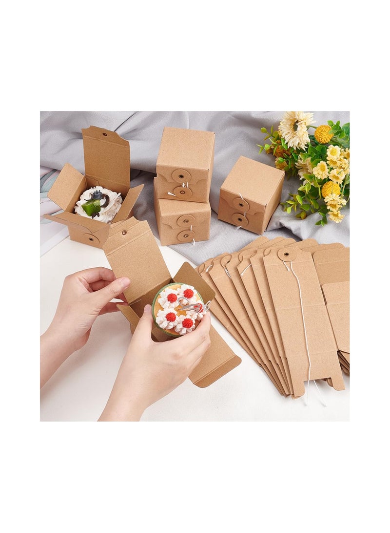 Corrugated Cardboard Box, 7x7x7cm Square Kraft Folding Box with Lid, Jewelry Mini Cardboard Box for Gift Packing, Shipping and Storage, for Gifts, Coins, Jewelry, Earrings, Rings, Pendants(16Pcs) - Image 5